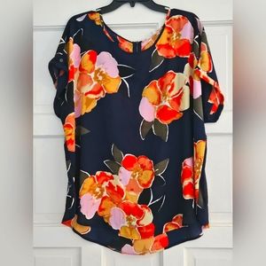 Women's Maurices Navy Floral Blouse